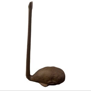 Rustic finish cast iron whale paper towel holder